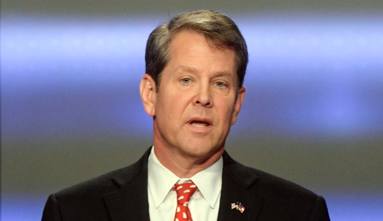Georgia Republican gubernatorial candidate Brian Kemp participates in a debate in Atlanta.