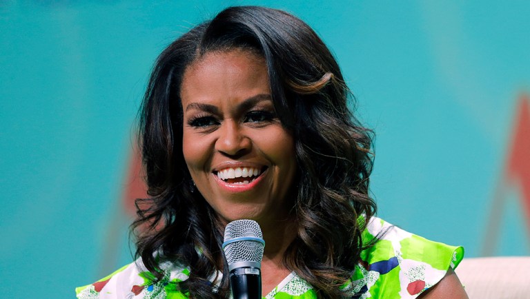Former first lady Michelle Obama speaks at the American Library Association annual conference in New Orleans.