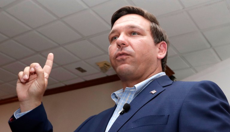 Republican gubernatorial candidate Ron DeSantis speaks during a campaign event.