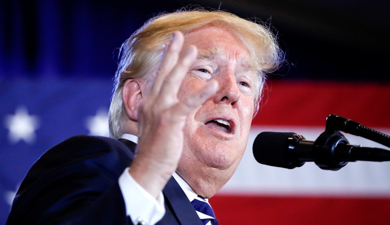 President Trump gives a speech in Charlotte, N.C.