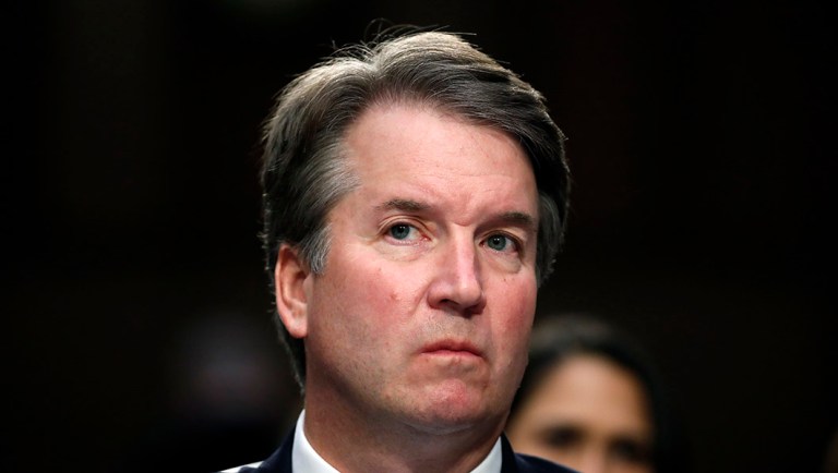 President Trump's Supreme Court nominee, Brett Kavanaugh listens as he testifies before the Senate Judiciary Committee.
