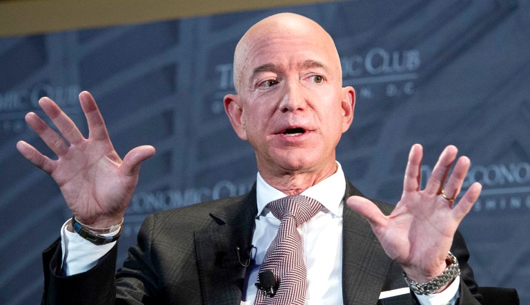 Jeff Bezos, Amazon founder and CEO, speaks at The Economic Club of Washington's Milestone Celebration in D.C.