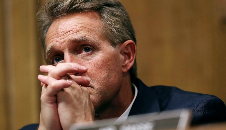 Sen. Jeff flake, R-Ariz., appears at a hearing in Washington, D.C.