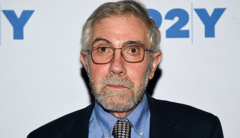 Economist Paul Krugman poses before a conversation at the 92nd Street Y on Sunday, Oct. 14, 2018, in New York.