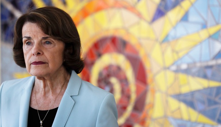 Sen. Dianne Feinstein, D-Calif., speaks during a news conference at Rady Children's Hospital Tuesday, Oct. 30, 2018, in San Diego.