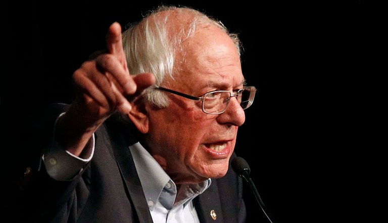 Sen. Bernie Sanders, I-Vt., speaks.