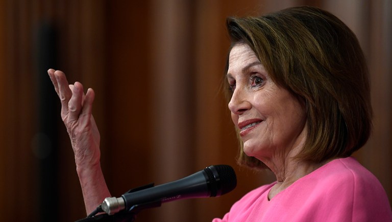House Minority Leader Nancy Pelosi, D-Calif., speaks during a news conference.