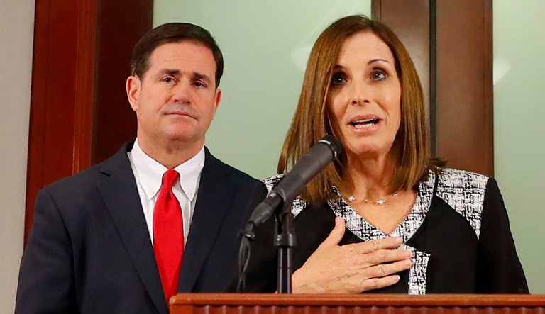 U.S. Rep. Martha McSally, R-Ariz., speaks, during a news conference.