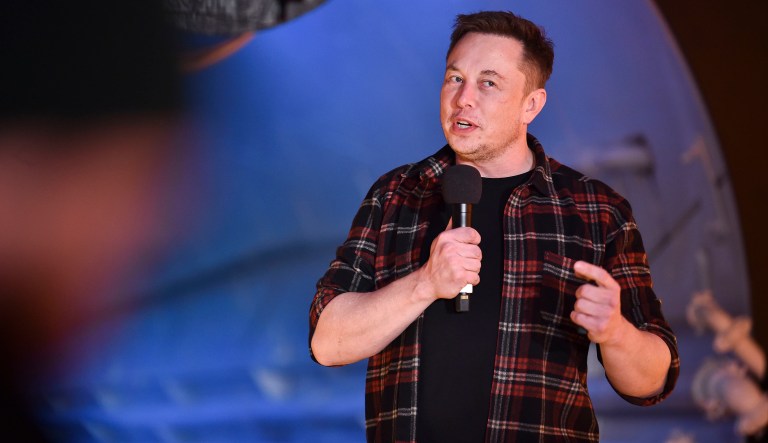 Elon Musk, co-founder and chief executive officer of Tesla Inc., speaks during an event.