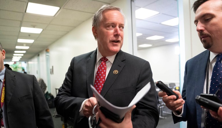 Rep. Mark Meadows, R-N.C., talks to the media.