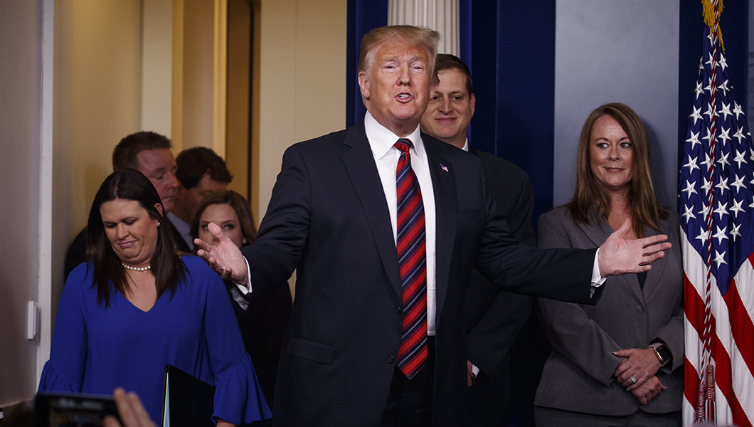 Media flabbergasted after Trump, Sarah Sanders don’t take questions at ‘briefing’