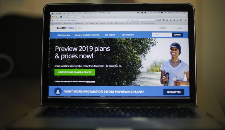 In this Oct. 31, 2018 photo, the HealthCare.gov website is photographed in Washington. 