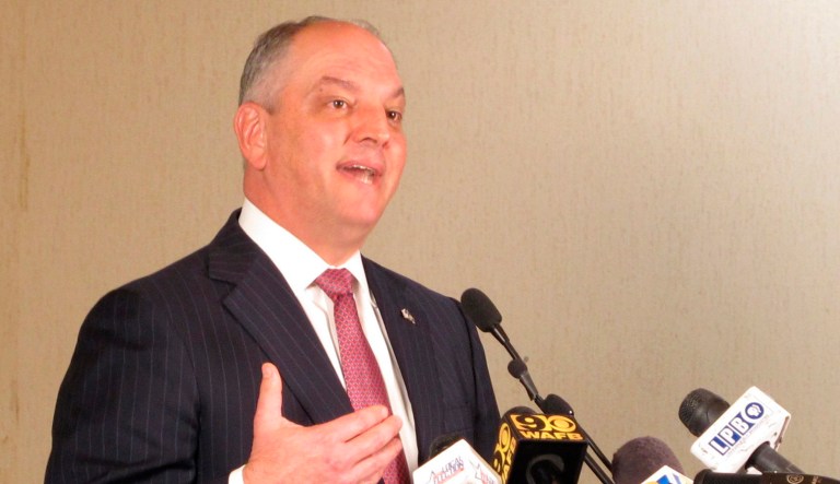 Louisiana Gov. John Bel Edwards speaks.