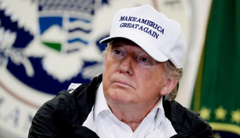 President Trump speaks at a roundtable on immigration and border security at U.S. Border Patrol McAllen Station during a visit to the southern border on Thursday in McAllen, Texas.