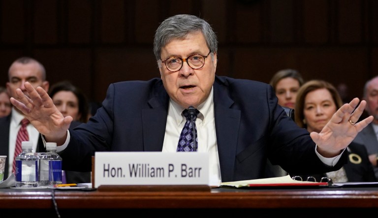 Attorney General nominee William Barr speaks before the Senate Judiciary Committee on Capitol Hill in Washington, D.C.