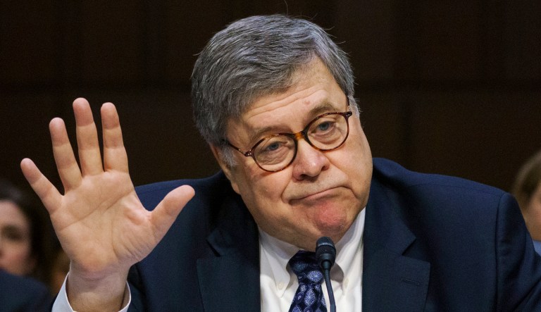 Attorney General nominee William Barr pauses as he testifies before the Senate Judiciary Committee on Capitol Hill in Washington, D.C.
