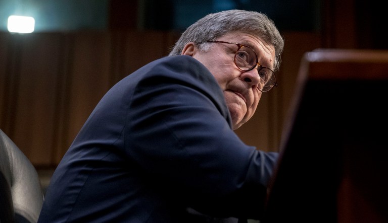 Attorney General nominee William Barr appears before a Senate Judiciary Committee hearing on Capitol Hill in Washington, Tuesday, Jan. 15, 2019.