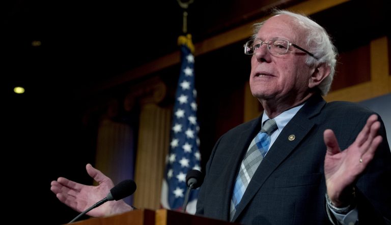 Sen. Bernie Sanders, I-Vt., speaks at a news conference on Capitol Hill in Washington, Wednesday, Jan. 30, 2019, on a reintroduction of a resolution to end U.S. support for the Saudi-led war in Yemen. 