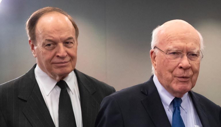Sen. Richard Shelby, R-Ala., chair of the Senate Appropriations Committee, and Sen. Patrick Leahy, D-Vt., ranking member of the Senate Appropriations Committee, are shown.