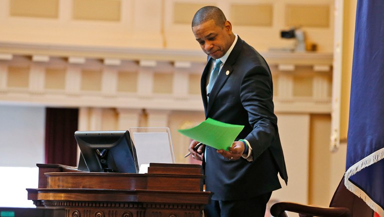 Virginia Lt. Gov. Justin Fairfax appears.