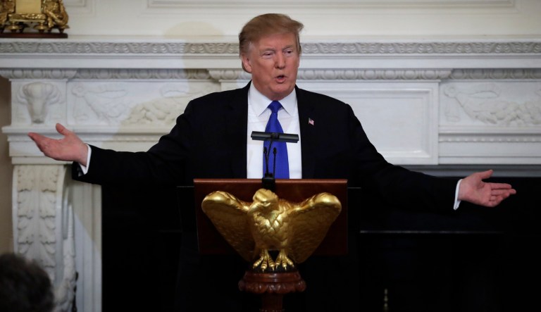 President Donald Trump participates in the 2019 White House Business Session with Our Nation's Governors at the White House in Washington, Monday, Feb. 25, 2019. 