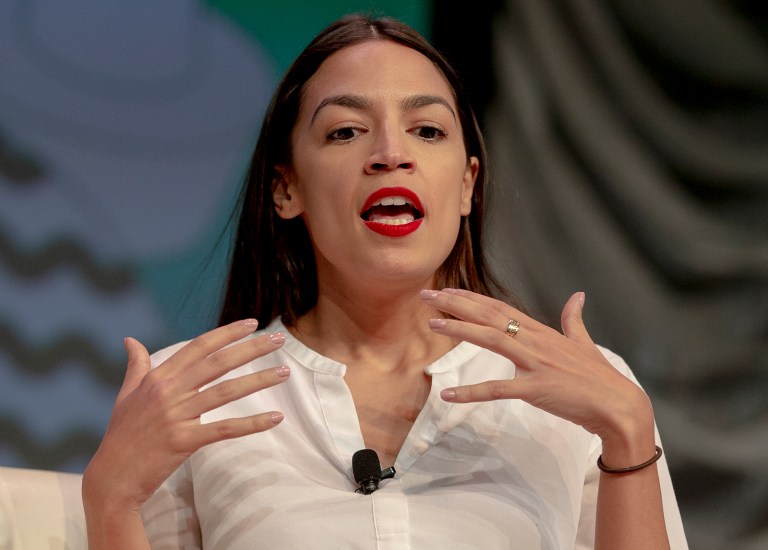 Rep. Alexandria Ocasio-Cortez, D-New York, speaks during South by Southwest on Saturday, March 9, 2019, in Austin, Texas. 