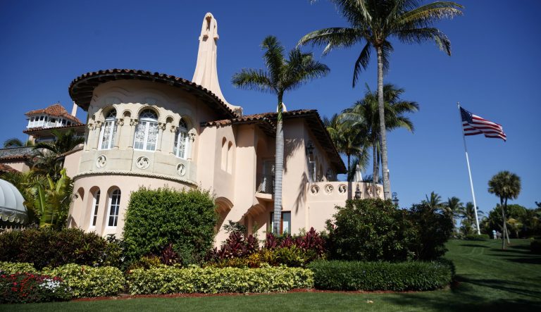 A view of Mar-A Lago on Friday, March 22, 2019, in Palm Beach, Fla., before Caribbean leaders talk to media after meeting with President Donald Trump. 