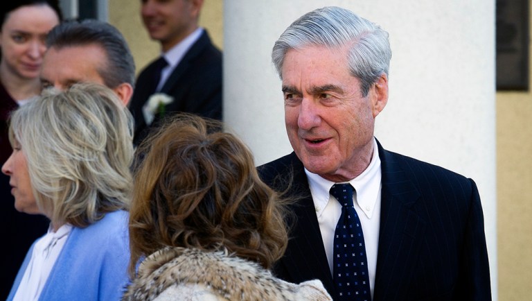 Special counsel Robert Mueller departs St. John's Episcopal Church.