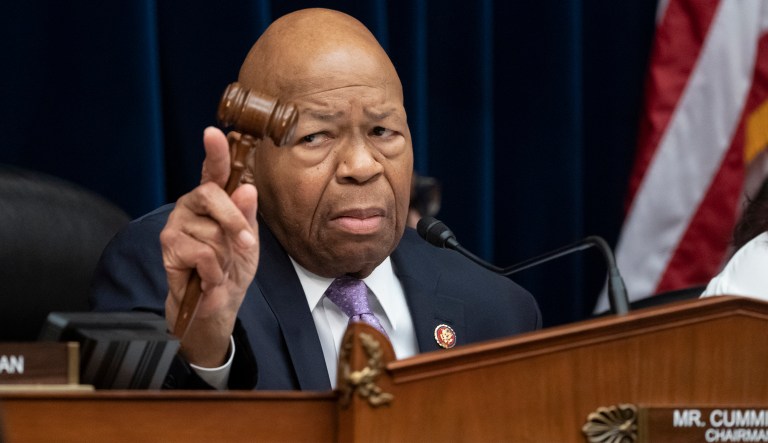 House Oversight and Reform Committee Chair Elijah Cummings, D-Md., leads a meeting to call for subpoenas after a career official in the White House security office says dozens of people in President Donald Trump's administration were granted security clearances despite "disqualifying issues" in their backgrounds, on Capitol Hill in Washington, Tuesday, April 2, 2019. The issue sets the stage for another fight between the White House and the Democratic-controlled House, with Rep. Jim Jordan, the committee's ranking Republican, saying in a statement that Cummings' probe is a "partisan attack."
