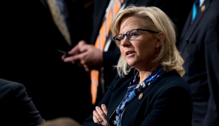 Rep. Liz Cheney, R-Wyo., arrives at an event.