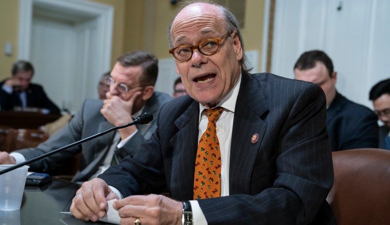 This March 11, 2019, file photo shows Rep. Steve Cohen, D-Tenn., representing House Judiciary Committee Chairman Jerrold Nadler of N.Y., joined at left by Rep. Doug Collins, R-Ga., the top Republican on the House Judiciary Committee, going before the House Rules Committee.