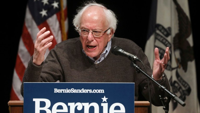 U.S. Sen. Bernie Sanders, I-Vt., speaks during a campaign stop.