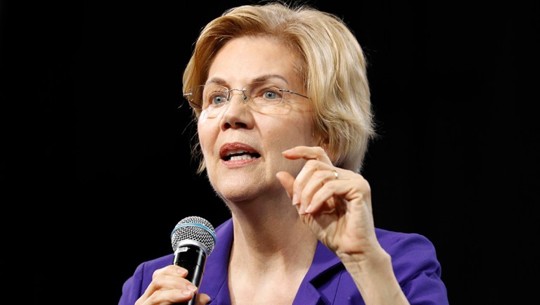 Democratic presidential candidate Sen. Elizabeth Warren, D-Mass., speaks.