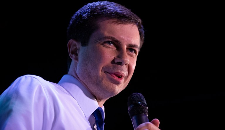 Democratic presidential candidate Pete Buttigieg addresses supporters at a campaign event Thursday, May 9, 2019, in West Hollywood, Calif.
