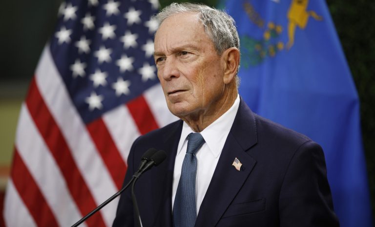 In this Feb. 26, 2019 photo, former New York City Mayor Michael Bloomberg speaks at a news conference in Las Vegas. 