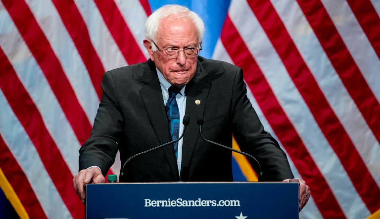 Democratic presidential candidate Sen. Bernie Sanders, I-Vt., pauses while speaking at George Washington University in Washington, Wednesday, June 12, 2019, on his policy of democratic socialism, the economic philosophy that has guided his political career.