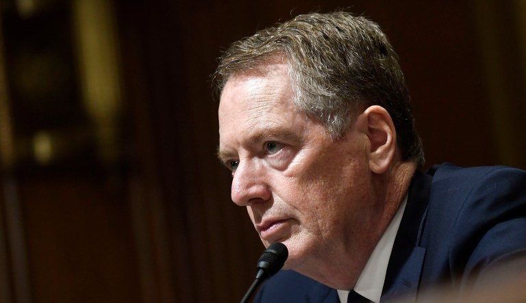 United States Trade Representative Robert Lighthizer testifies during a hearing in Washington.