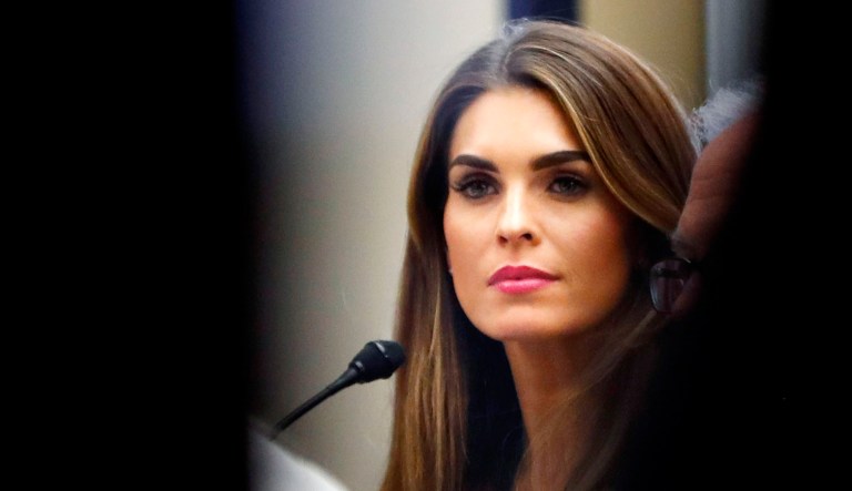 Former White House communications director Hope Hicks appears in a closed-door interview.