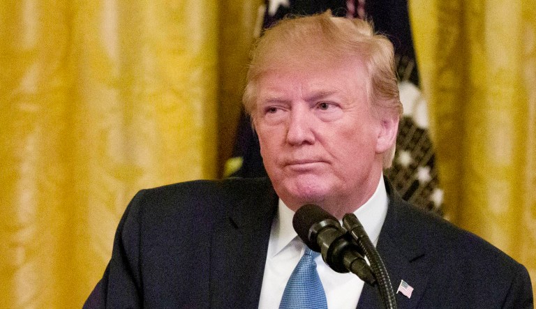 President Trump speaks at the White House.