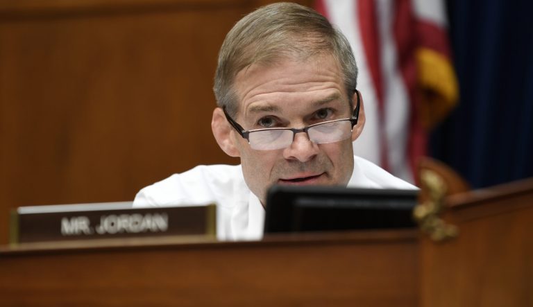 House Oversight Committee ranking member Rep. Jim Jordan, R-Ohio, gives his opening remarks during a hearing on Capitol Hill in Washington, Monday, July 15, 2019.