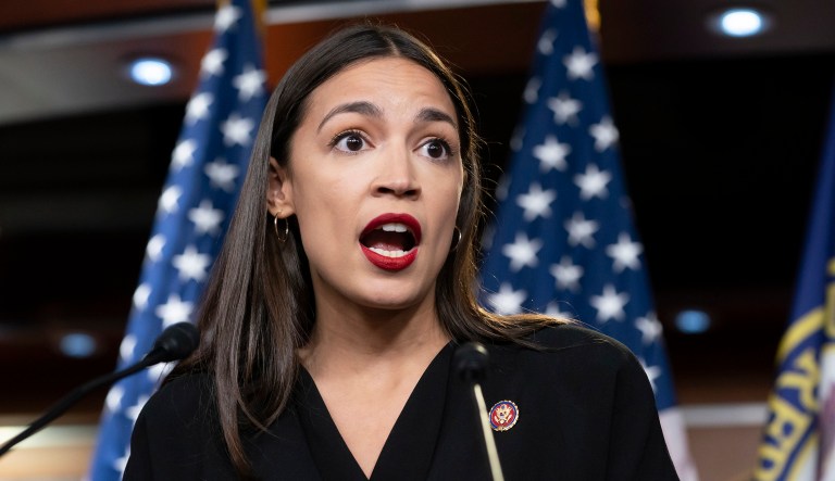 Rep. Alexandria Ocasio-Cortez, D-New York, speaks.