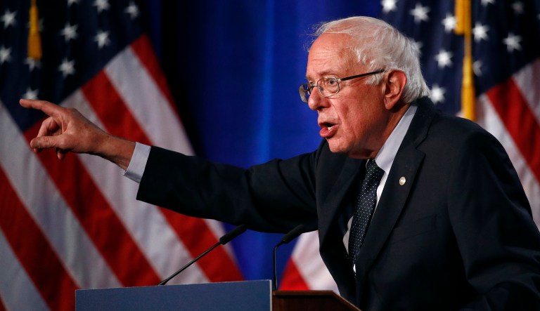 Democratic presidential candidate, Sen. Bernie Sanders, I-Vermont, speaks at a campaign event.