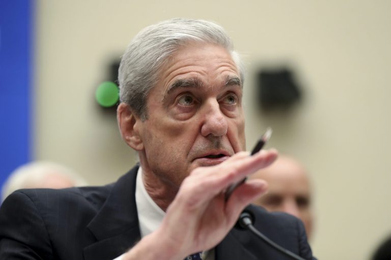 Former special counsel Robert Mueller testifies before the House Intelligence Committee hearing on his report on Russian election interference, on Capitol Hill, in Washington, Wednesday, July 24, 2019. 