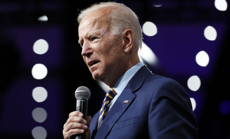 Democratic presidential candidate former Vice President Joe Biden speaks at the Presidential Gun Sense Forum, Saturday, Aug. 10, 2019, in Des Moines, Iowa. 
