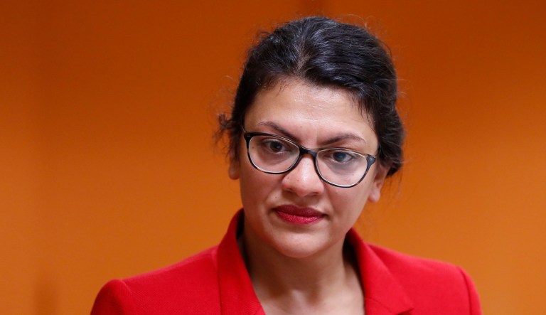 U.S. Rep. Rashida Tlaib, D-Mich. speaks to constituents in Wixom, Mich., Thursday, Aug. 15, 2019. 