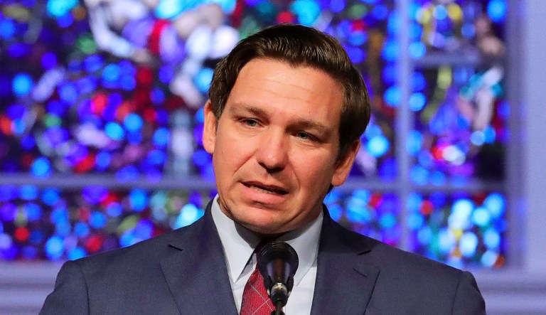 Florida Gov. Ron DeSantis speaks.