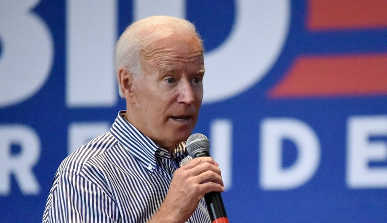 Former Vice President Joe Biden speaks at a town hall for his Democratic presidential campaign in Spartanburg, S.C. 