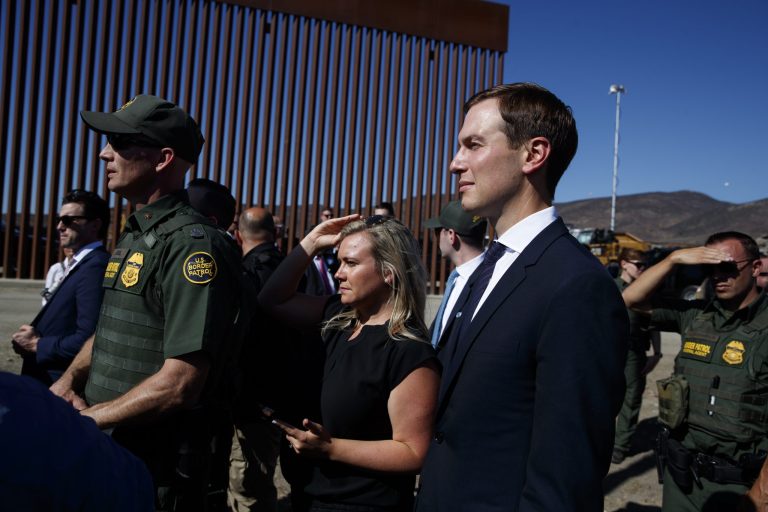 White House senior adviser Jared Kushner tours a section of the southern border wall, Wednesday, Sept. 18, 2019, in Otay Mesa, Calif. He is receiving a police award in part for his efforts to win funding for the wall.