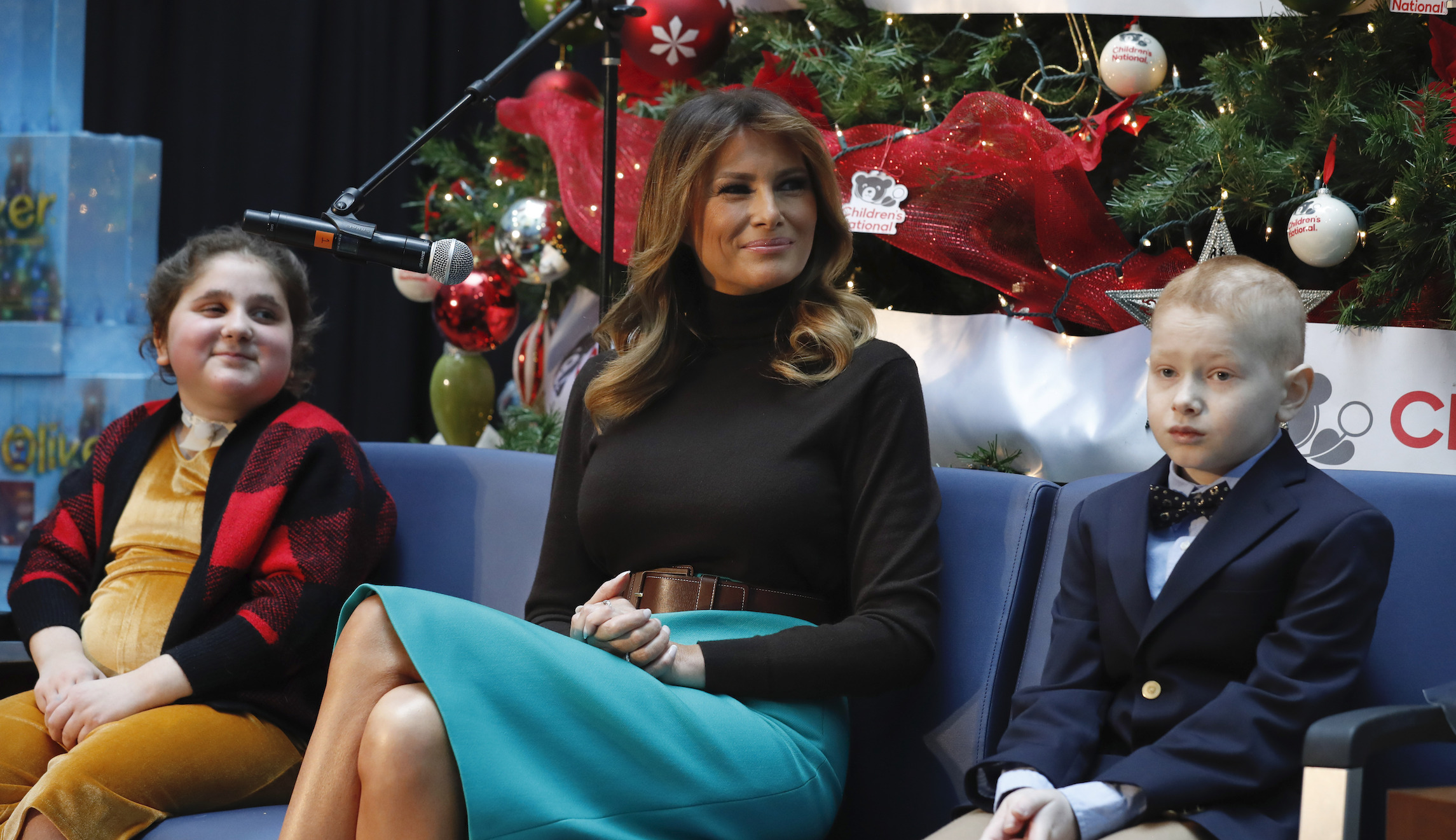 Melania ‘moved by the strength’ of young patients after making holiday visit to children’s hospital