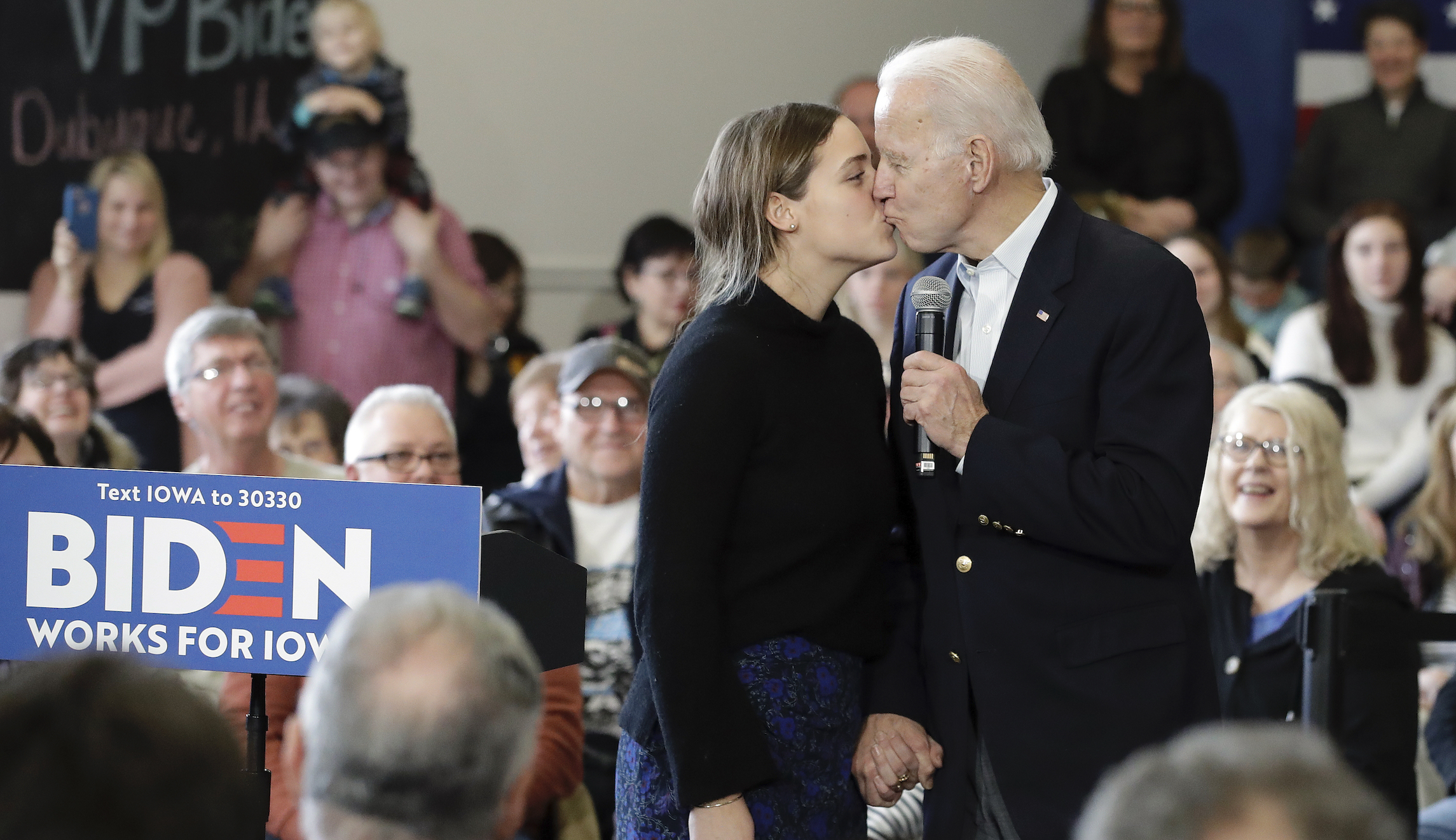 ‘Just creepy’: Biden kisses granddaughter on the lips during campaign rally